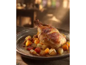 POLLO ASADO C/ PAPAS HORNEADAS