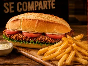 SANDWICH DE MILANESA COMPLETO C/ FRITAS