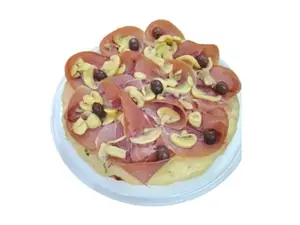 Chica jamón crudo y champiñones