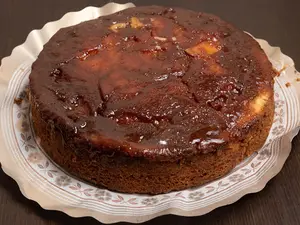 Torta invertida de manzana