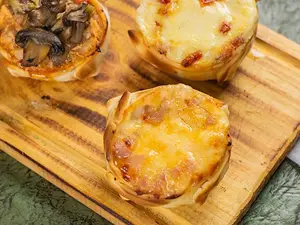 Canastita palmitos y jamón