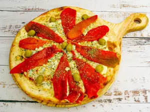 Pizza con roquefort