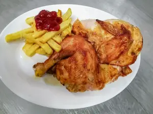 1/2 Pollo Con Fritas