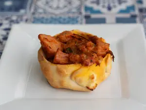 Canastita de panceta y caramel