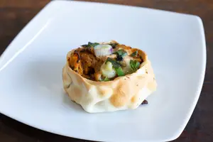 Canastita de pollo al verdeo