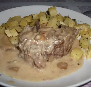 Lomo al champignon o al verdeo