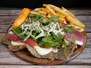Milanesa gigante jamón crudo