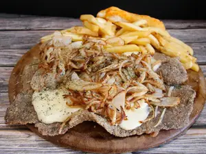 Milanesa xl fugazzeta c/fritas