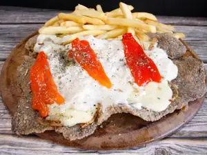 Milanesa xl suiza con fritas