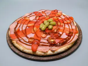 Pizza barbacoa, jamon y morron