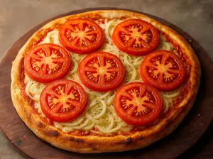 Pizza con aros de cebolla