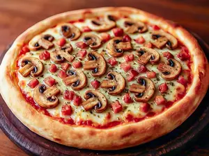 Pizza de Panceta y champiñón