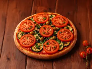 Pizza de vegetales gratinados