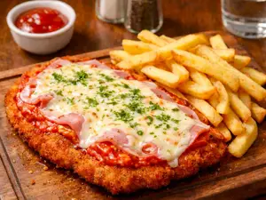 Milanesa napolitana con fritas