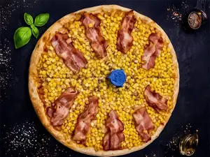 Pizza choclo y panceta