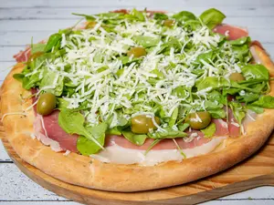 Pizza con rúcula