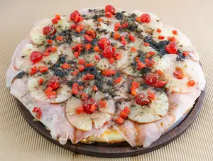 Pizza chica ananá y jamon