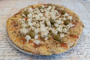 Pizza con palmitos grande