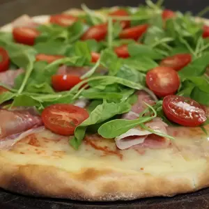 Pizza con rúcula