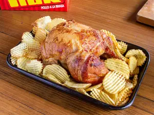 1/4 pollo+papas rejilla+bebida