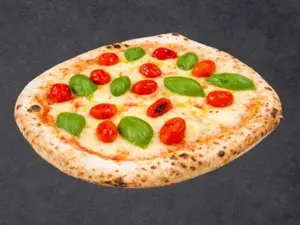 Muzzarella, cherry y albahaca