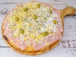 Grande jamón y huevo