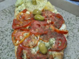 Calzone con jamón y palmitos