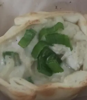 Canastita de pollo al verdeo
