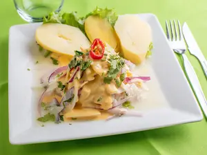 Ceviche en crema de rocoto