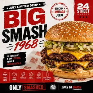 BIG SMASH (BURGER DEL MES) con papas