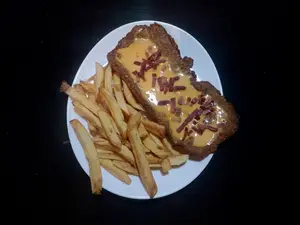 Individual con cheddar y bacon