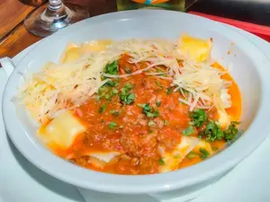 Ravioles de pollo y verdura o carne y verdura