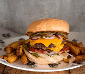 Hamburguesa americana + papas
