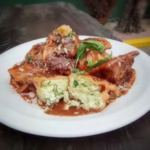 Ravioles pollo y verdura