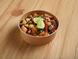Wok de langostinos