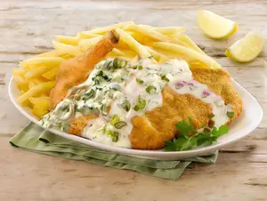 Milanesa de suprema al verdeo