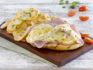 Pollo con jamón y queso