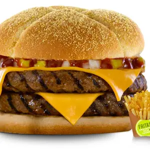 Burguer doble gigante c/papas