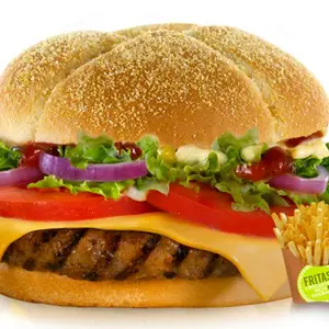 Burguer porteña gigante papas