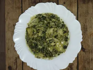 Ñoquis con crema de espinacas
