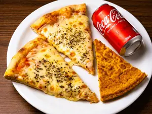 2 porciones de muzza + 1 faina + bebida