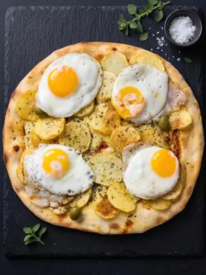 Pizza papas a caballo