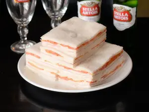 6 triples de jamón y tomate