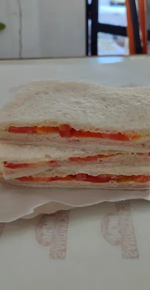 Sandwiches de jamón y tomate