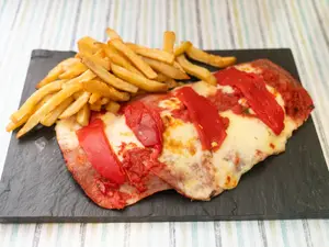 Milanesa jamon y morrones p1