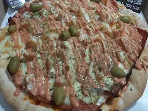 Pizza palmito con jamon