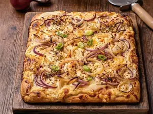 Pizza fugazza con muzzarella