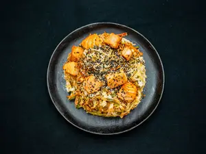 Wok de Salmon con arroz
