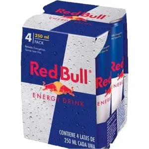 Bebida Energizante Red Bull Sabor Original Lata Pack 4 Unidades x 250 ml