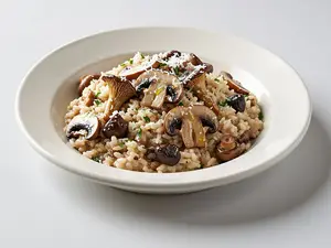 Risotto al malbec lomo champi